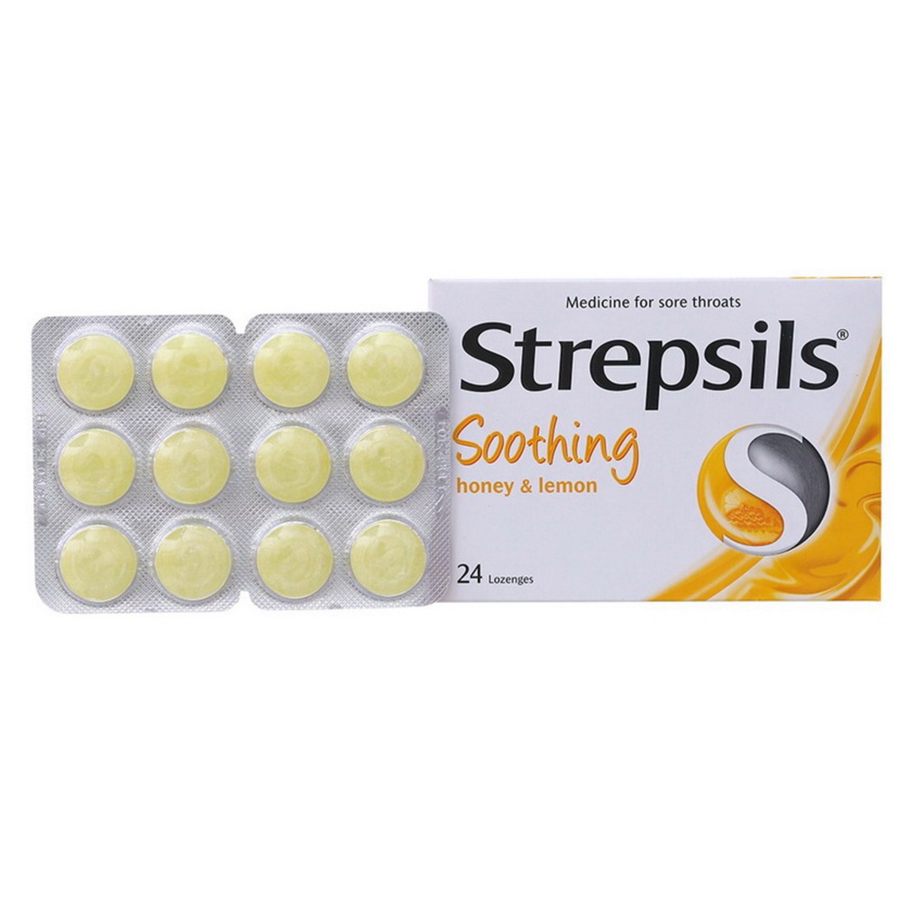 STREPSIL Viên Ngậm Thái Giúp Giảm Đau Họng, Rát Họng Đủ Vị Hộp 24 Viên.