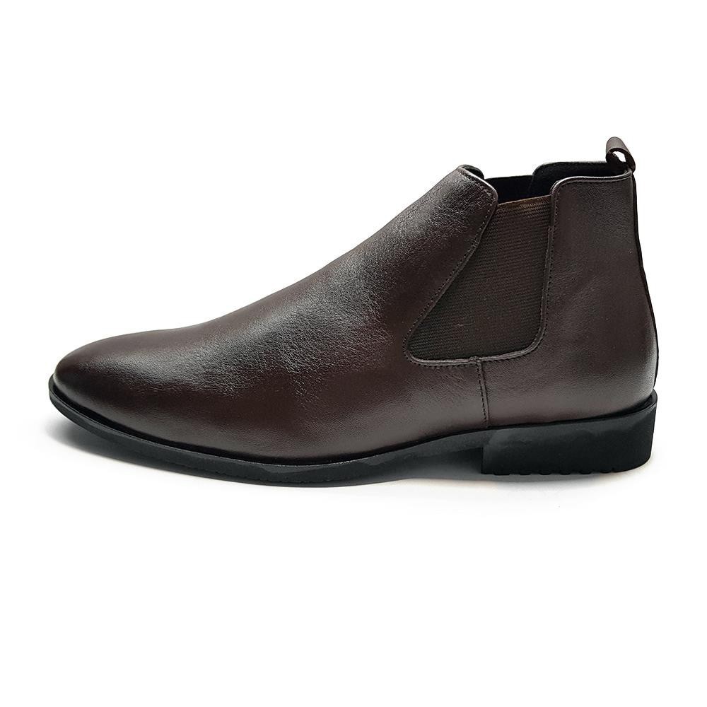 Giày boot nam cổ lửng da bò thật CL03 (Nâu)