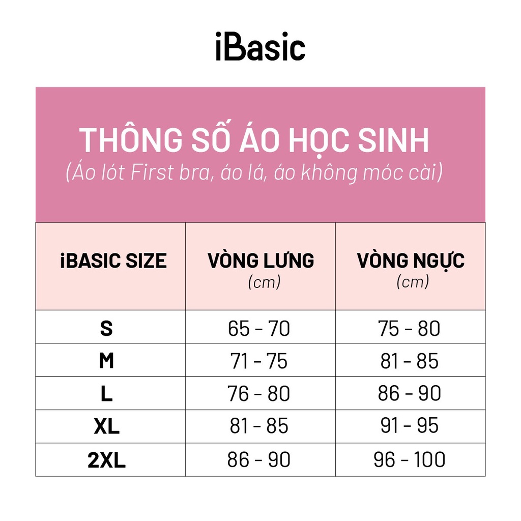Áo lót cami dài học sinh iBasic VA090
