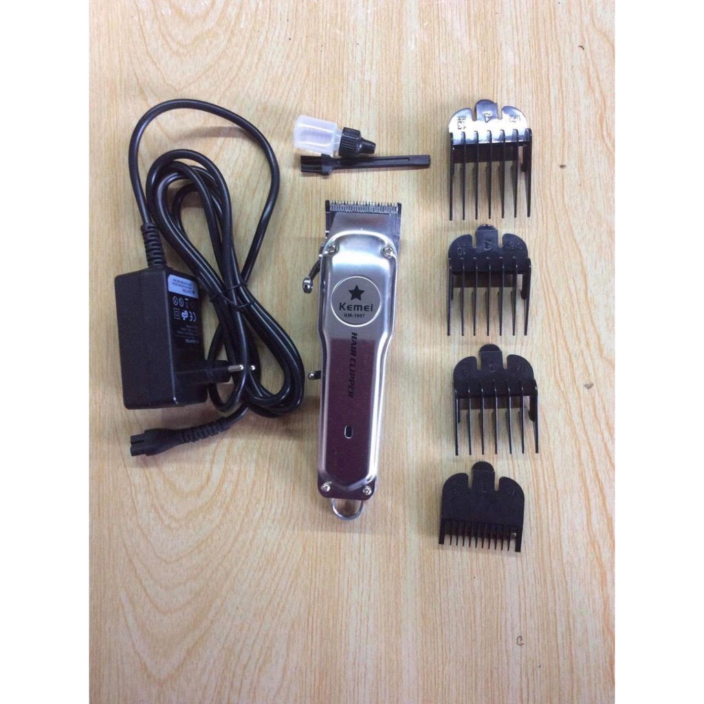 Tông đơ cắt tóc không dây Kemei KM-1997 lưỡi cắt thép cacbon cao không gỉ sét sắc bén đẳng cấp sang trọng