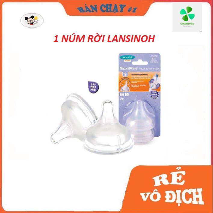Núm Ti Lansinoh Mỹ Lẻ 1 Cái Và Hộp Nguyên 2 Cái Chính Hãng Cho Trẻ Em