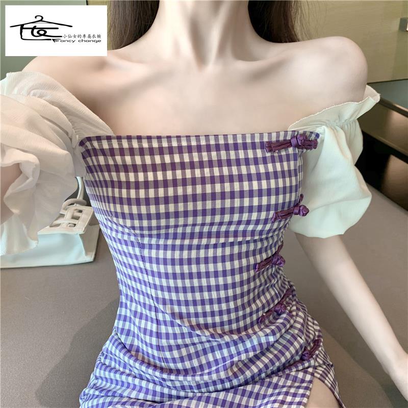 Đầm Trễ Vai Tay Phồng Phong Cách Hàn Quốc Thời Trang Mùa Hè 2022 Mới