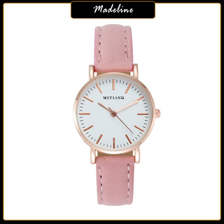 Đồng hồ thời trang nữ Mstianq MS05 chính hãng, dây da mềm, đeo êm tay, mặt vạch tuyệt đẹp, phong cách Hàn Quốc | BigBuy360 - bigbuy360.vn
