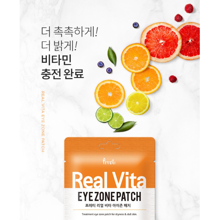 Mặt nạ mắt Prreti Real Vita Eyezone Patch 1 túi 30 miếng