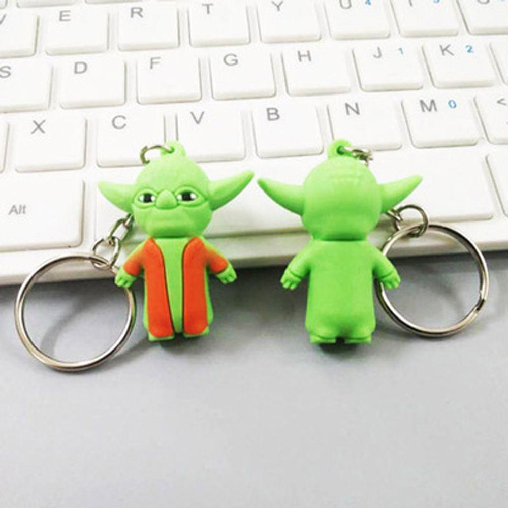 AUGUSTINA Móc Khóa Hình Nhân Vật Yoda Trong Phim Star Wars 3D Bằng PVC