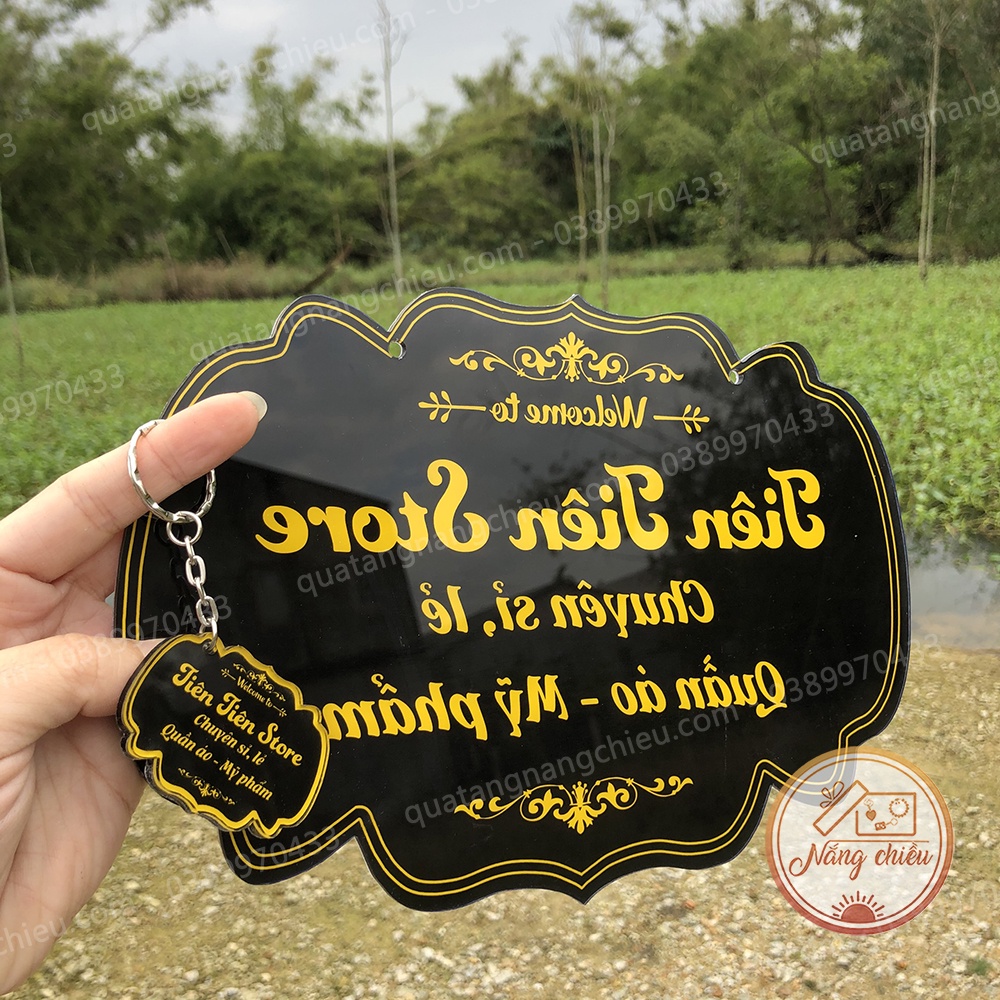 Bảng hiệu livestream, đạo cụ bán hàng online, chụp hình sản phẩm, chất liệu mica sáng bóng