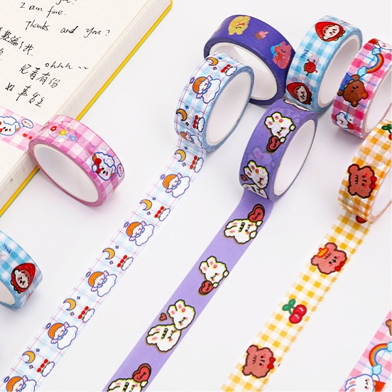 Cuộn Băng Keo Họa Tiết Hoạt Hình Nhiều Màu Dễ Thương 1.5cm*5m