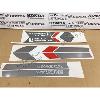 Bộ tem xe máy Honda Custom 50, Custom 70, Custom 90 (Cub 92)