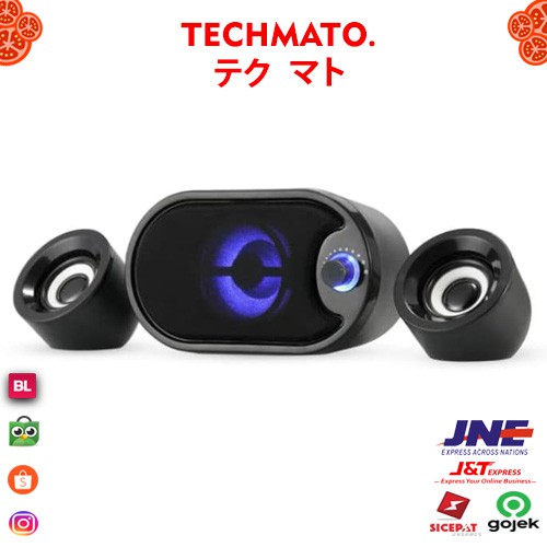 Loa Máy Tính Mini 2.1ch Siêu Trầm Có Đèn Led - Techmato-Rs170