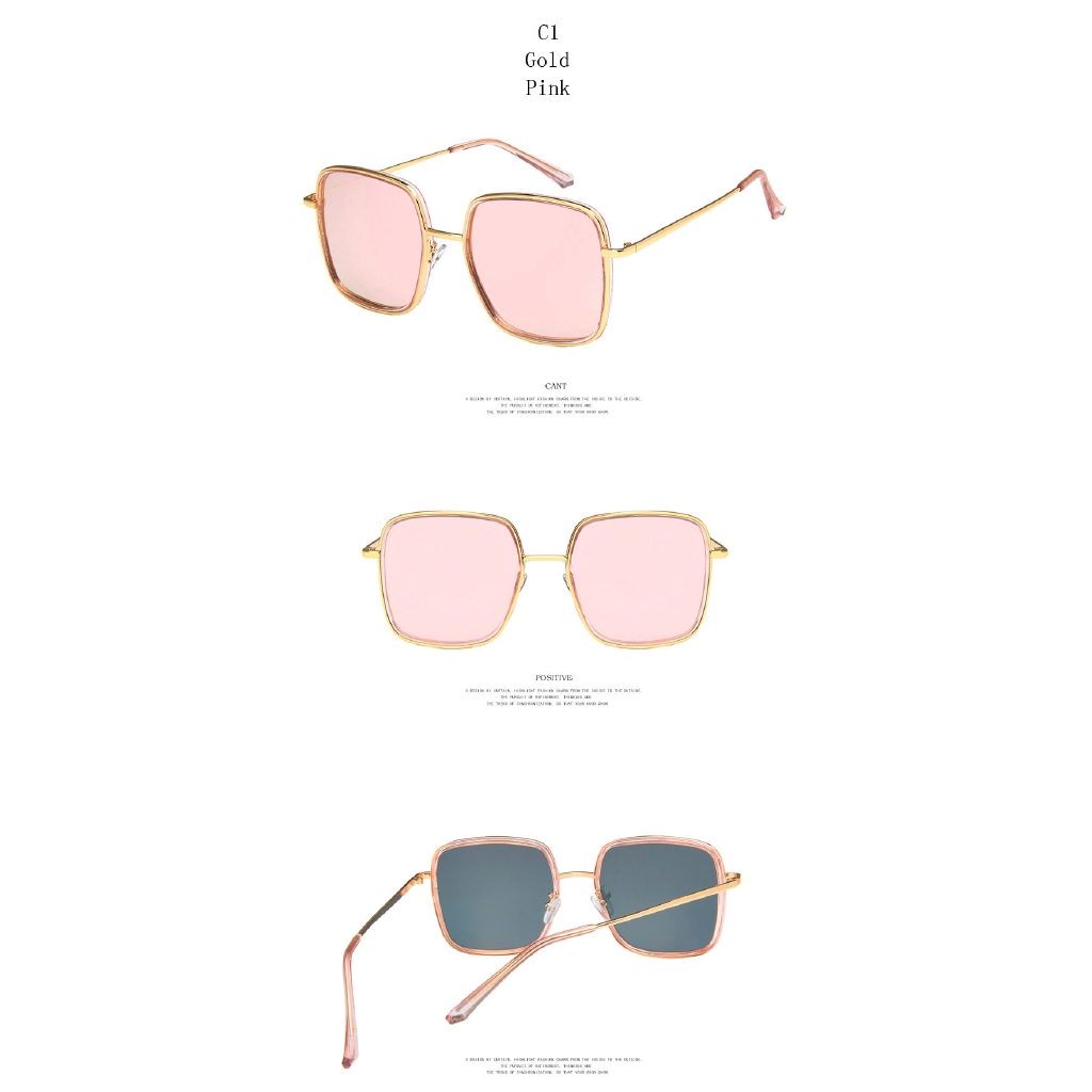 Kính Mát Samjune 6298 Gọng Vuông Chống Tia UV 400 Phong Cách Vintage Cho Nam Và Nữ