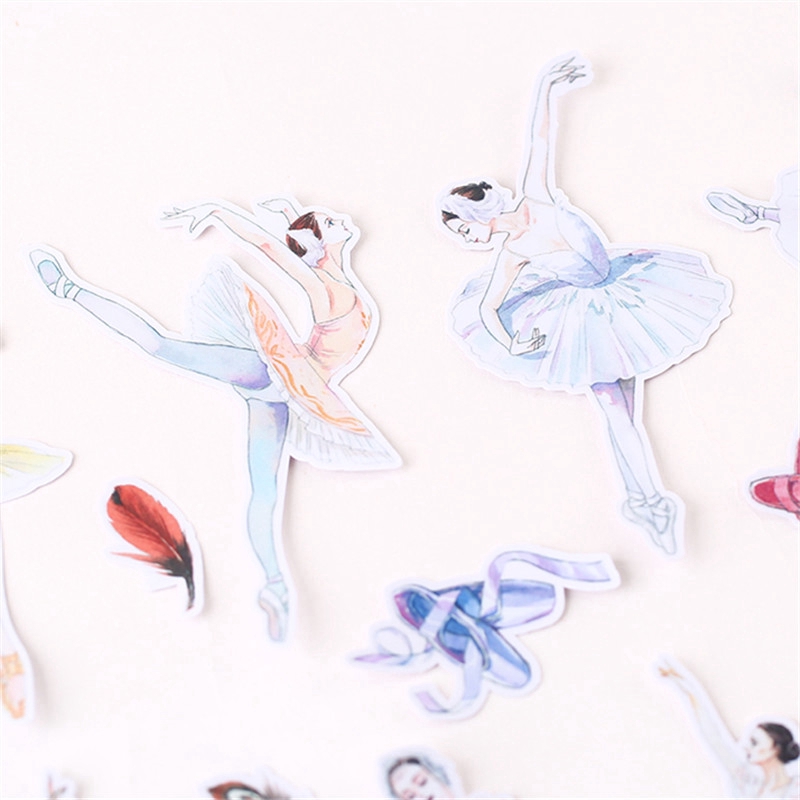 ❀ Ballet Girls Diary Giấy và decal dán tường Q-3 Modern Lady ❀ 14Pcs/set Album Scrapbooks DIY Decor Stickers ML01136