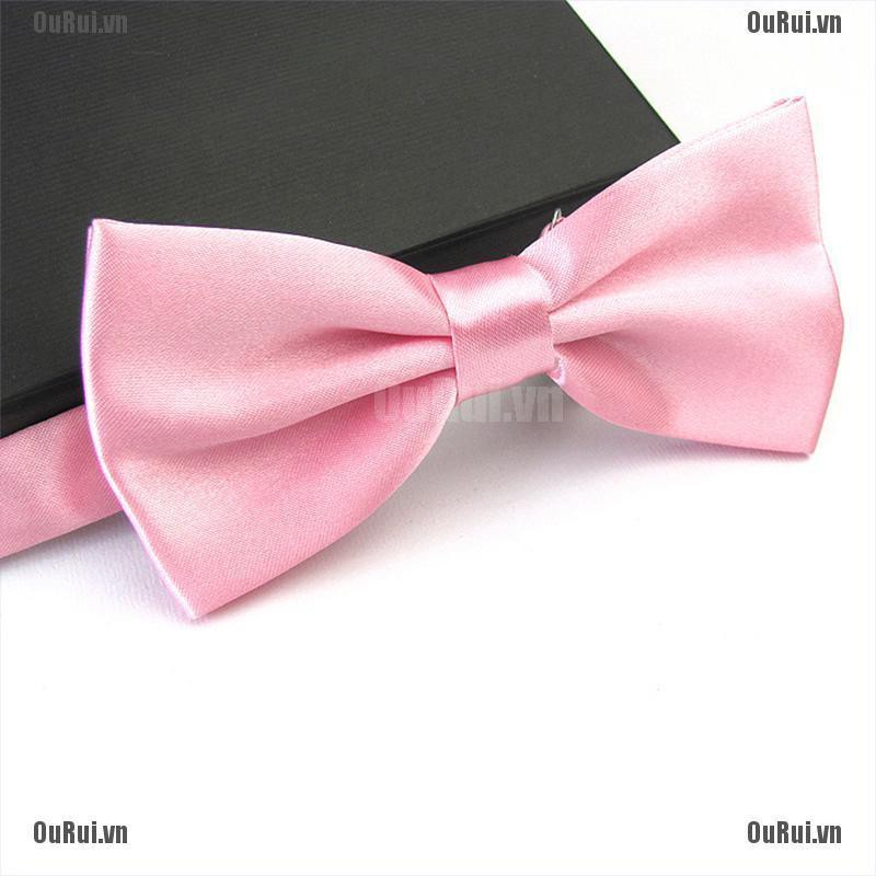 Cà Vạt Nơ Satin Màu Trơn Cổ Điển Có Thể Điều Chỉnh Kích Cỡ Cho Nam