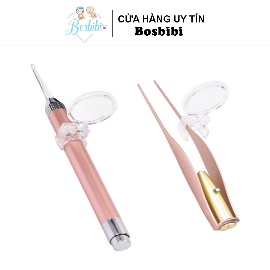 Bộ dụng cụ lấy ráy tai cao cấp cho trẻ bằng thép không dỉ, kèm pin và kíp lúp
