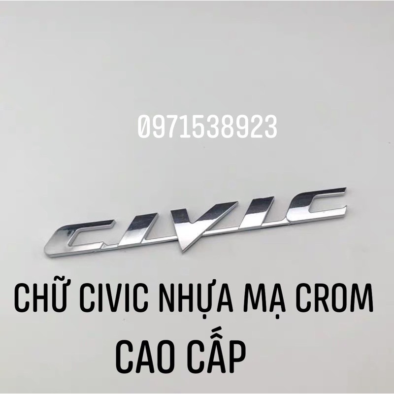 bộ logo chữ nổi HONDA CIVIC 1.8 I-VTEC dán đuôi xe