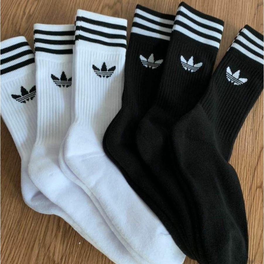 Tất Dệt Kim Cao Cấp, Tất Adidas 3 sọc cổ, hàng Unisex, phong cách thể thao