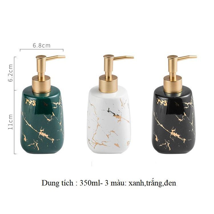 Bình Sứ Đựng Dầu Gội Nước Rửa Tay Cao Cấp Lọ Chiết Sữa Tắm Decor Nhà Tắm Khách Sạn Sang Trọng