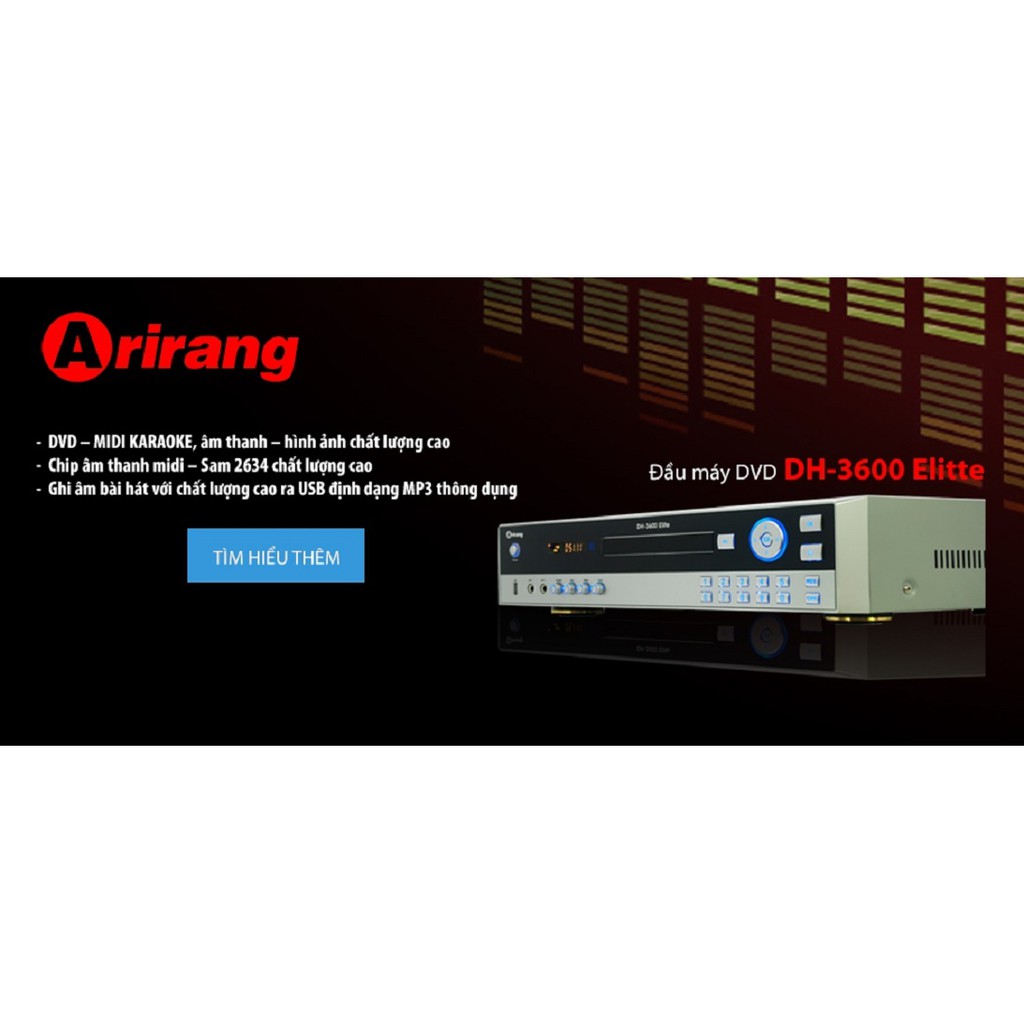 Đầu  DVD karaoke Arirang DH-3600Elite - Hàng Chính Hãng