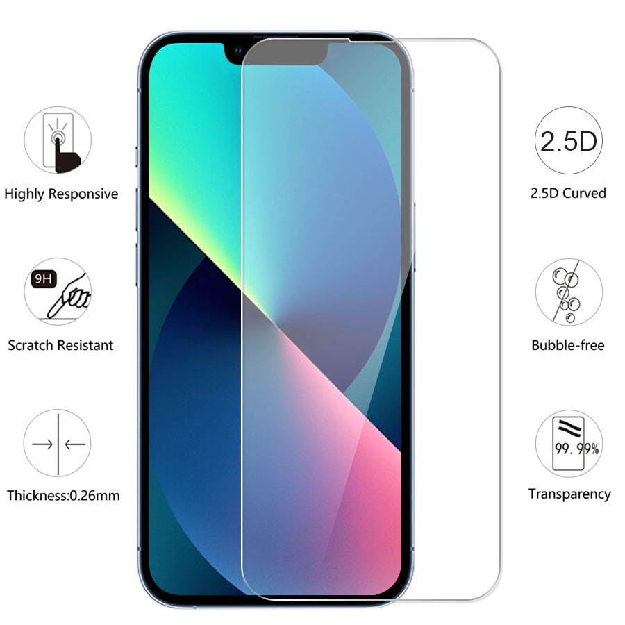 Kính cường lực bảo vệ màn hình điện thoại thích hợp cho iPhone 15 14 13 12 11 Pro Max 13 Mini XS X XR