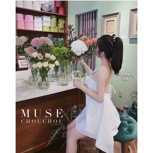 Noel 2023 Set đầm sơ mi tà phối xếp li tay dài + áo đỏ xẻ tà tay dài 1123 thaotranshop90