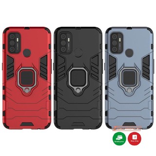 Ốp lưng Oppo A53 chống sốc Iron Man gắn giá đỡ iring hỗ trợ xem video, chống va đập mạnh