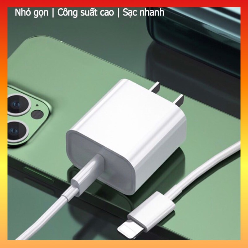 Sạc nhanh iphone 20w,củ sạc nhanh iphone,cáp c to lightning,giúp điện thoại mau đầy pin,không gây hại sau này,dùng tốt.