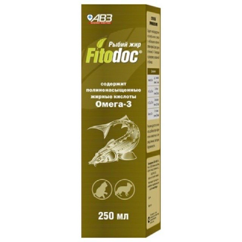 Dầu cá hồi Fitodoc giúp tăng đề kháng và dưỡng lông cho chó mèo - nhập Nga (250ml)