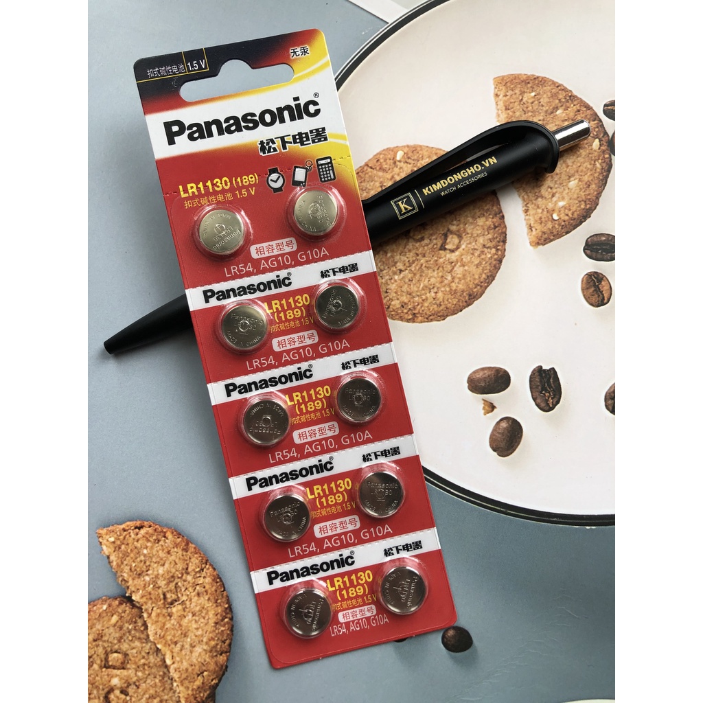 Vỉ 10 Viên Pin Đồng Hồ PANASONIC AG10 LR54 LR1130 L1131 389A 1.5v