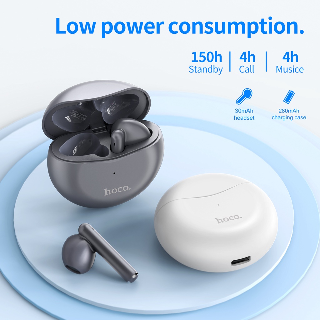 Tai nghe không dây HOCO. EW14 100% TWS bluetooth 5.3 HD giảm tiếng ồn chống thấm nước có mic thích hợp cho Samsung S21