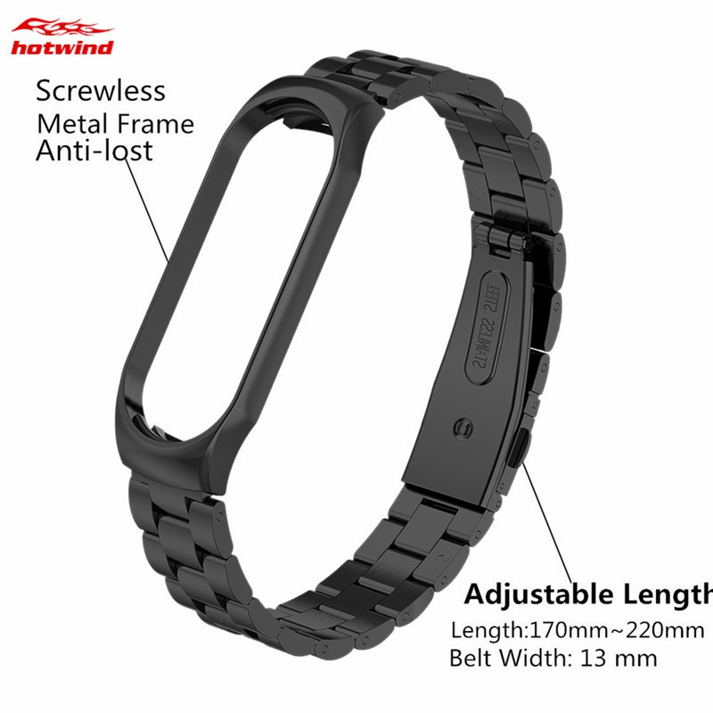 HW 10 Colors Xiaomi Mi Band 3/4 Stainless Steel Bracelet Wrist Strap Metal Mi Band 3/4 Strap