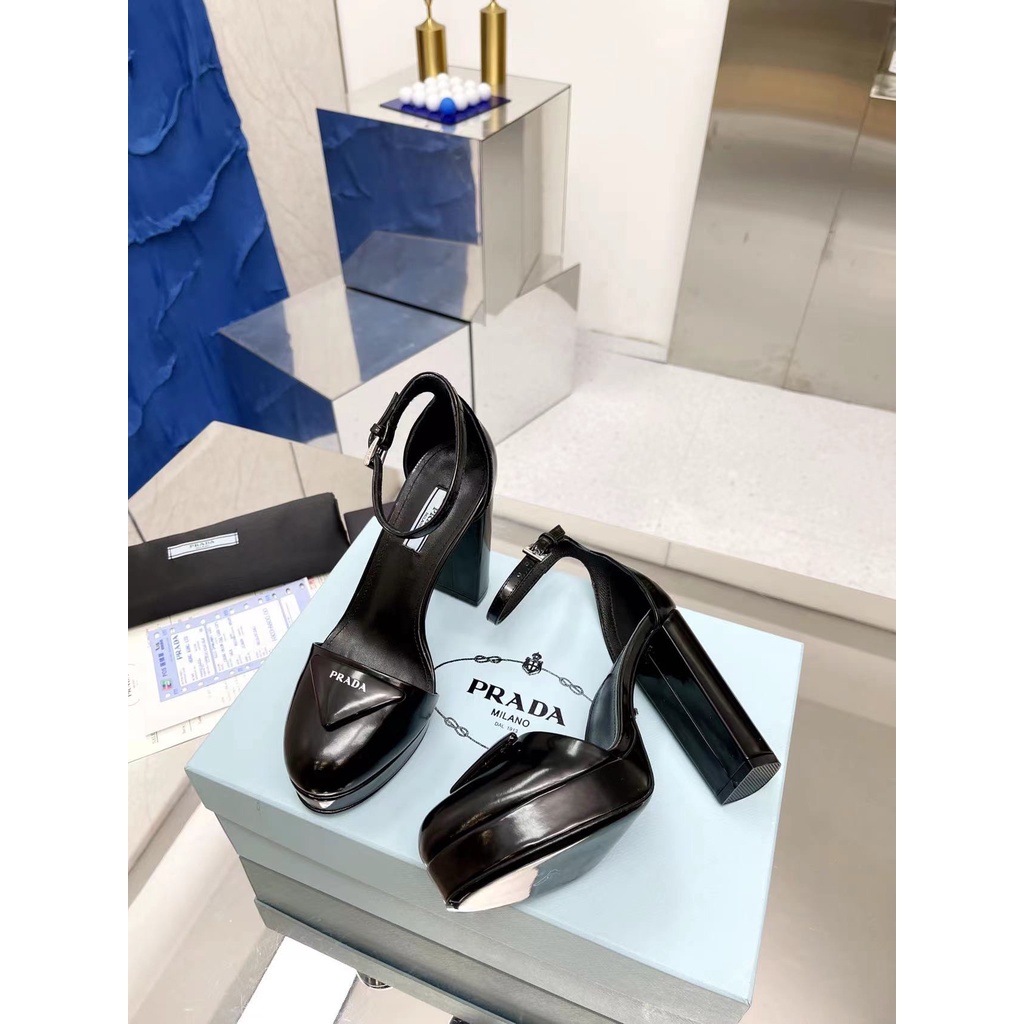 Giày cao gót nữ da thật thời trang cao cấp Prada phong cách thời thượng, thu hút