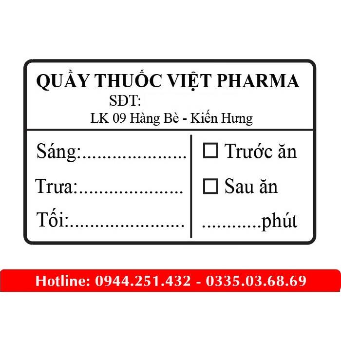 TEM CHIA LIỀU DÙNG - TEM DÁN NHÀ THUỐC 4000TEM/CUỘN