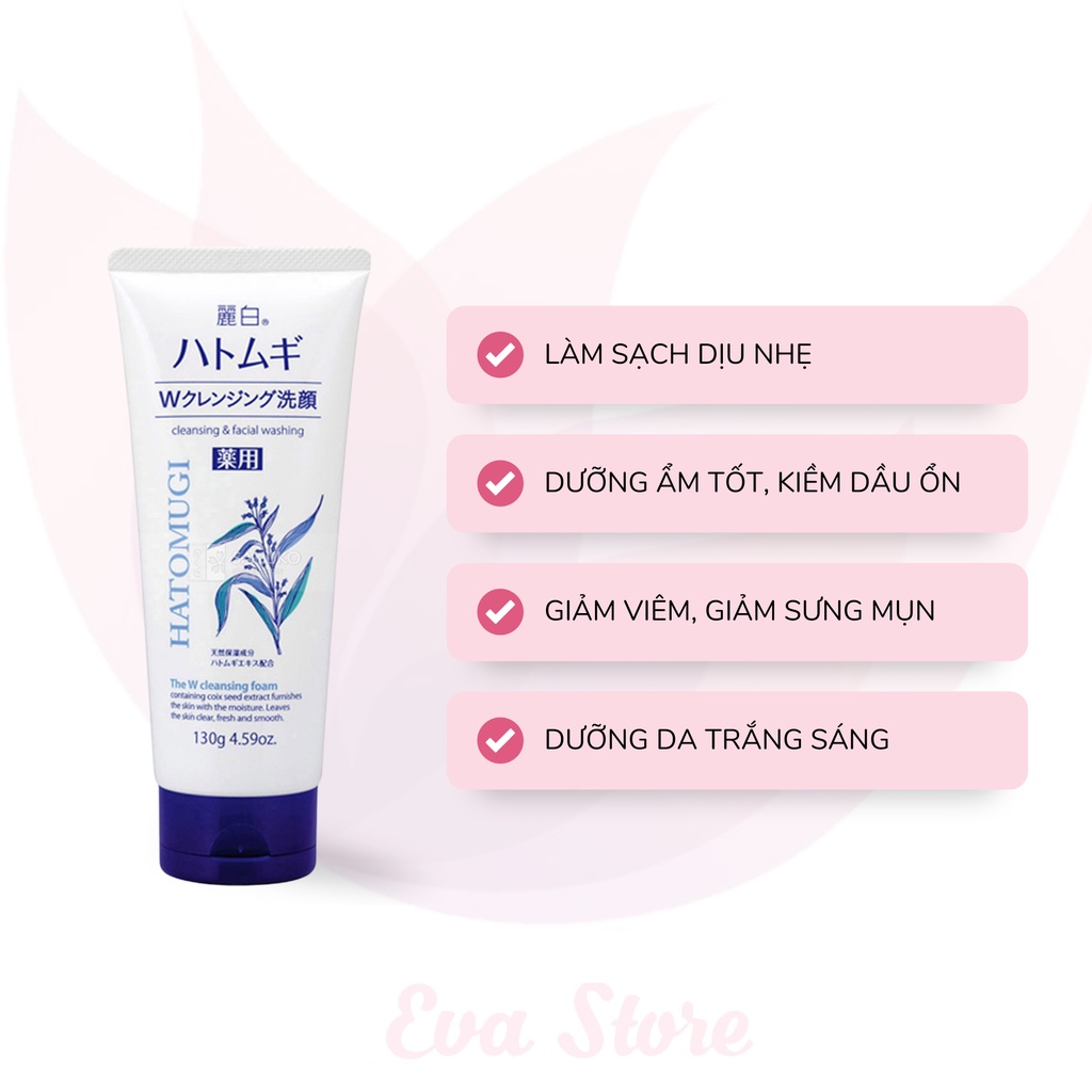 Sữa rửa mặt trắng da Hatomugi 130g
