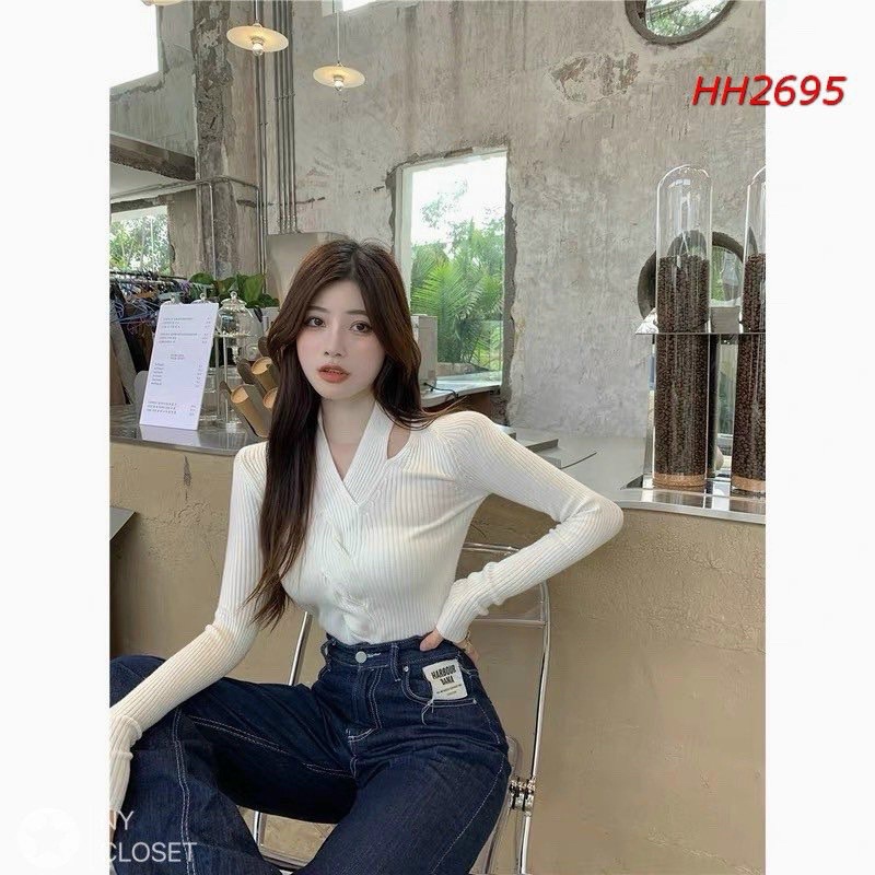 Áo len tăm vạt chéo