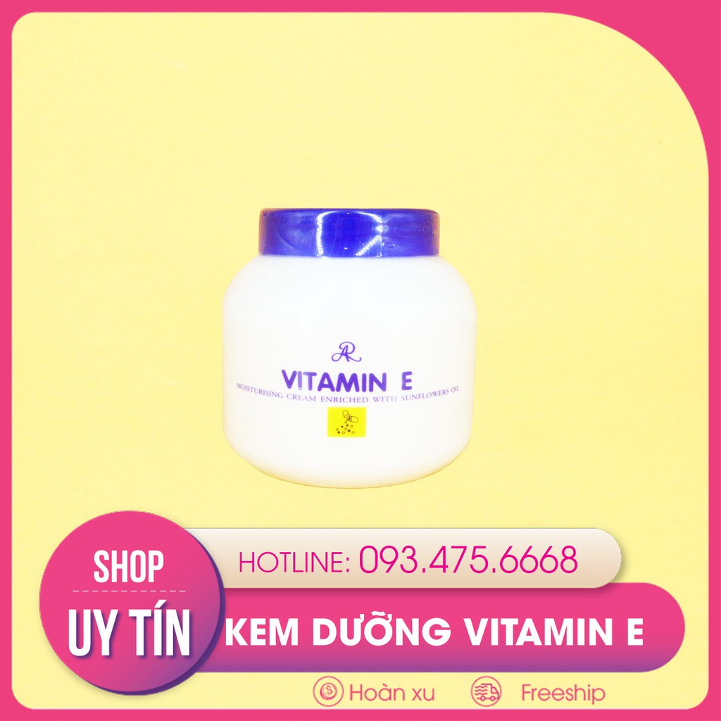 Kem dưỡng thể VITAMIN E trọng lượng 200g, xuất xứ Thái Lan, giúp mềm da và chiết xuất từ thành phần tự nhiên