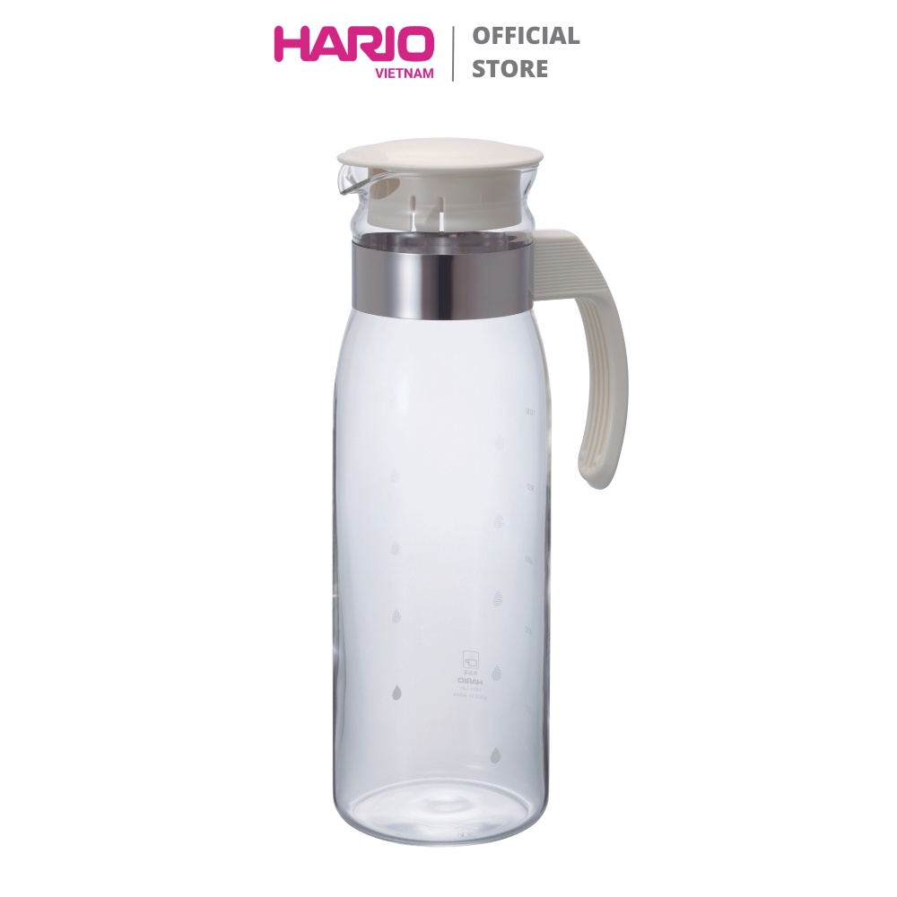 [Mã BMBAU50 giảm 7% đơn 99K] Bình Thủy Tinh Đựng Nước HARIO 1.4L - Trắng (RPLN-14-OW)