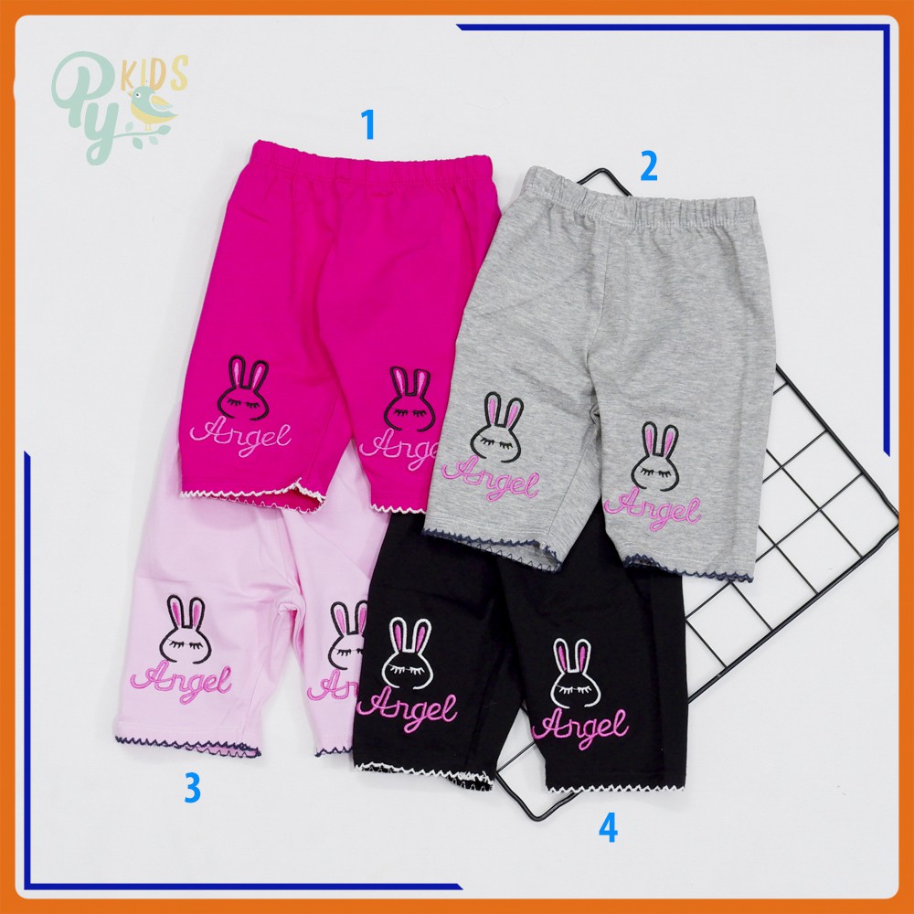 Quần legging lửng/ Quần ôm lở cotton chính phẩm hàng đẹp, thêu lai cho bé gái size 5-35kg