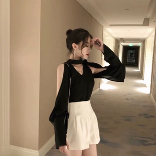(Order) Set áo khoét vai và quần ống rộng