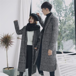 ÁO DẠ ÁO ĐÔI MĂNG TÔ KẺ CARO DÁNG DÀI CHẤT ĐẸP HÀN QUỐC