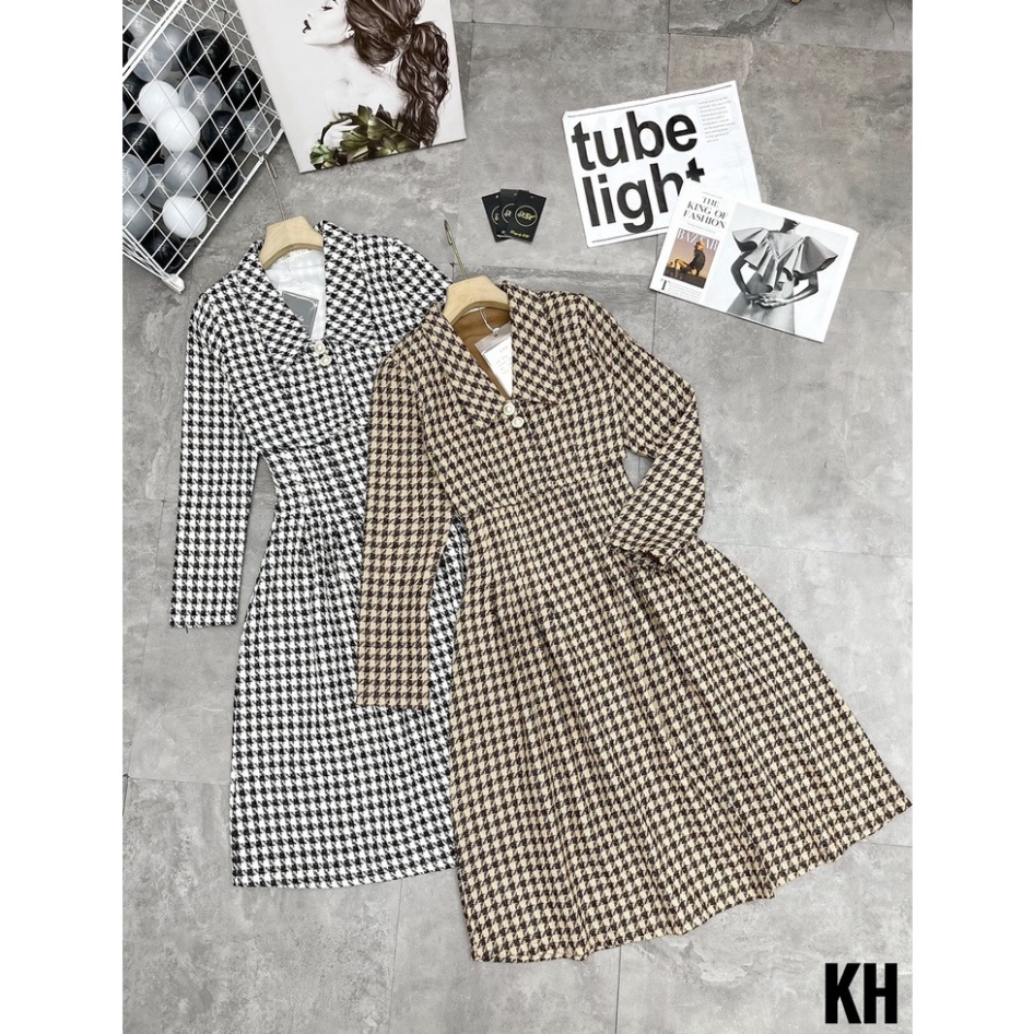 Set dạ tweed họa tiết gồm váy hai dây và áo khoác siêu xinh phong cách tiểu thư _ có ẢNH THẬT | BigBuy360 - bigbuy360.vn