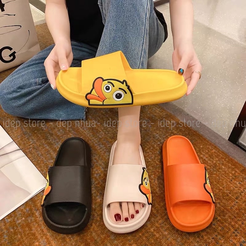 Dép Bánh mì quai ngang Mỏ Vịt cute cao 3cm siêu nhẹ ( FORM NHỎ 2 SIZE) iDÉP- DL170