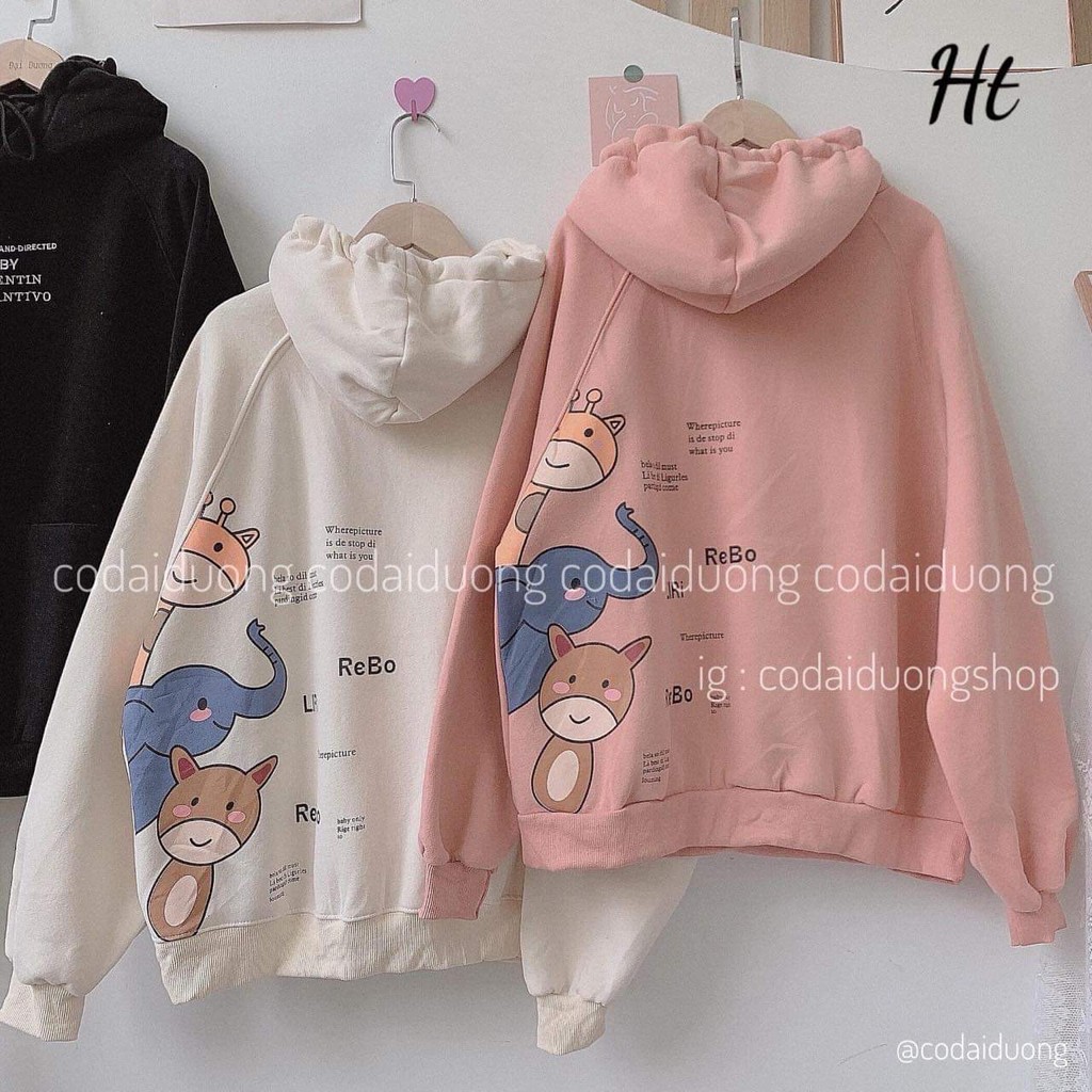 Áo hoodie 3D thú Rebo HTH1120