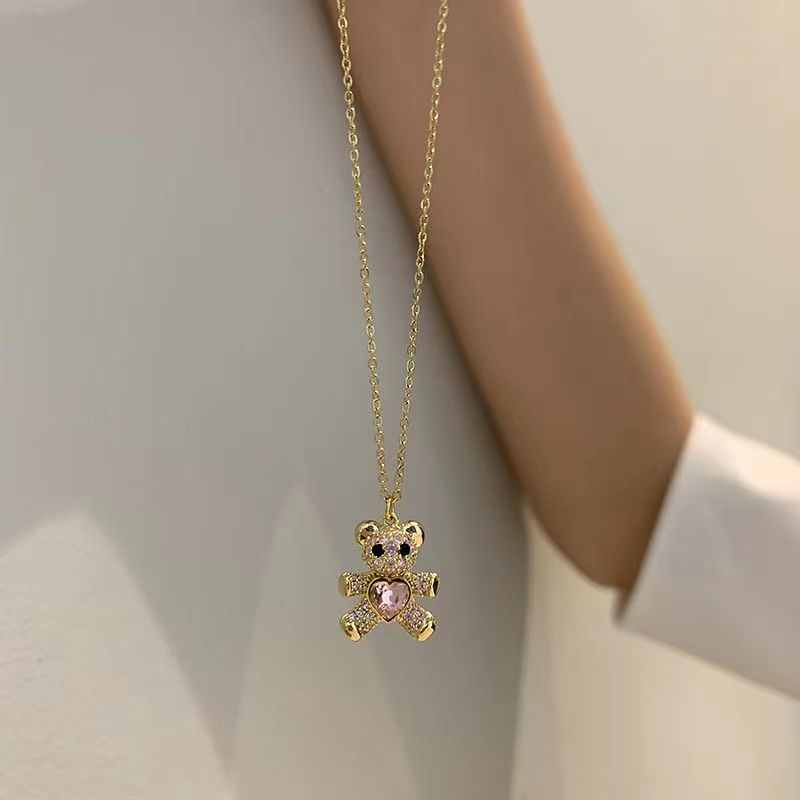 Vòng cổ Mặt Hình Gấu Thiết Kế Ngọt Ngào Thời Trang Mùa Hè Nhật Hàn Dành Cho Nữ