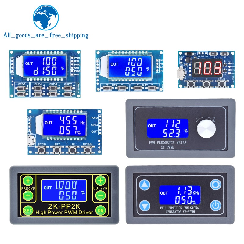 Bộ tạo tín hiệu chế độ kép pwm tần số xung chu kỳ nhiệm vụ mô đun điều chỉnh màn hình lcd 1hz-150khz 3.3v-30v mô đun bảng pwm