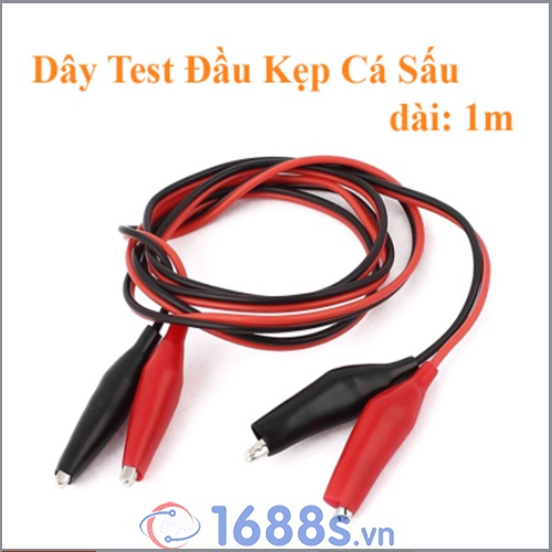 Dây Điện Kẹp Cá Sấu dài 1m (1 cặp dây đỏ &amp; đen) - 1688s.vn