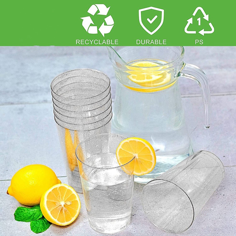 Ly Uống Rượu Bằng Nhựa Trong Suốt Lấp Lánh Màu Bạc Có Thể Tái Sử Dụng