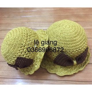 Set 2 mũ mẹ và bé handmade mẹ Hoa Huong