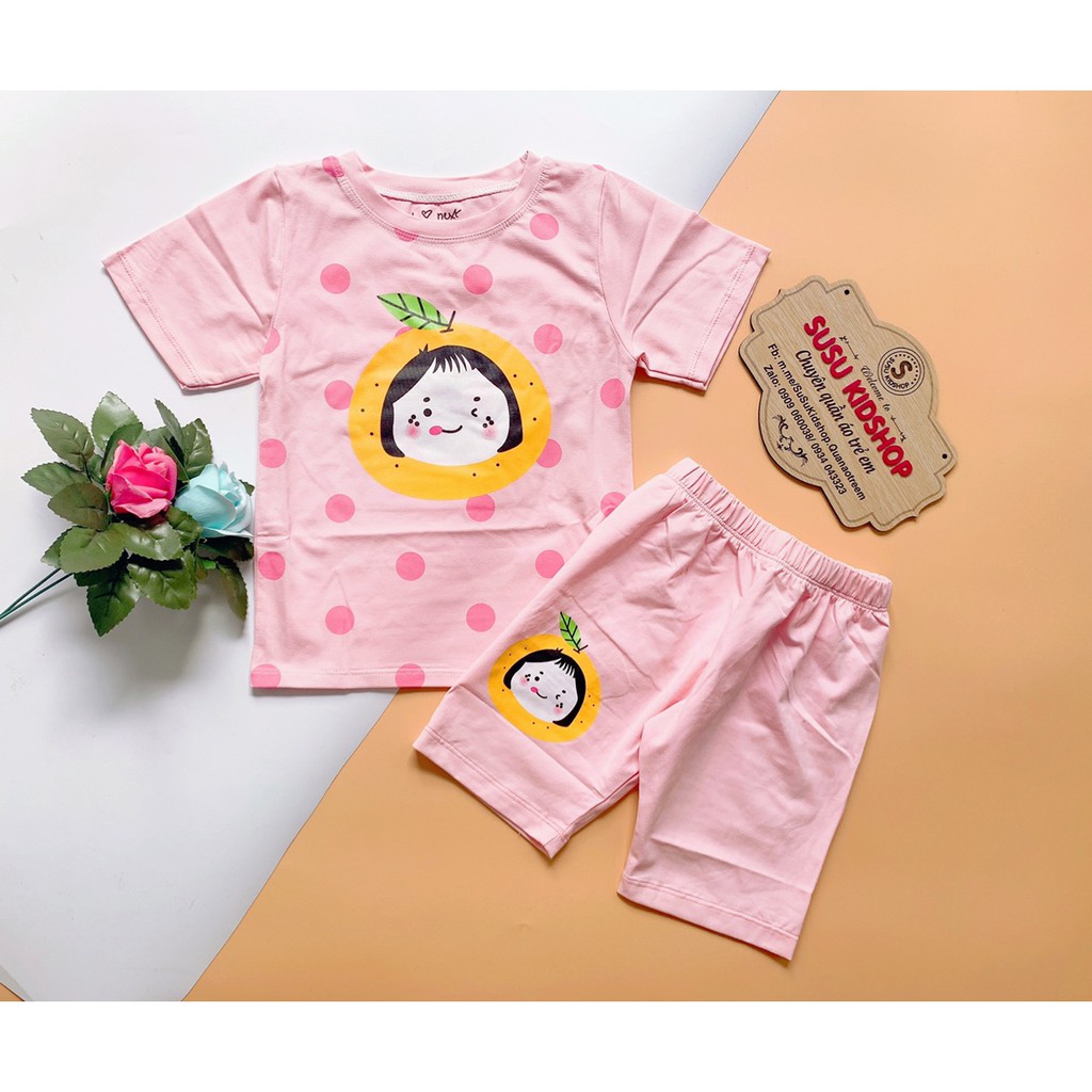 SIZE 1-13 (10-37KG) ĐỒ BỘ BÉ GÁI ÁO NGẮN TAY QUẦN LỬNG THUN COTTON IN CHẤM BI