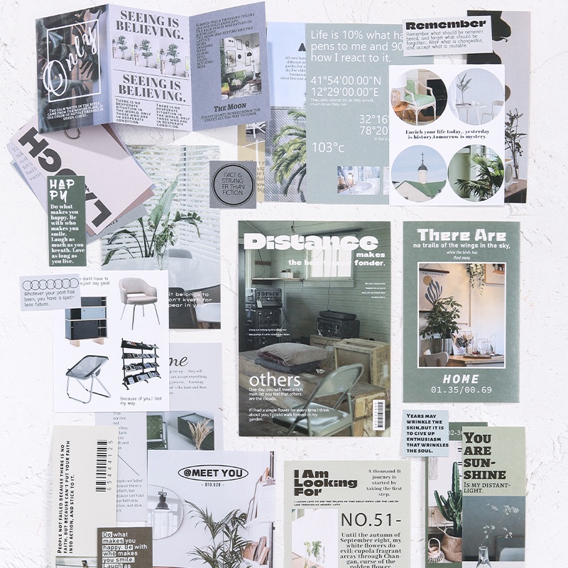 Set 30 Miếng Dán Trang Trí Túi Xách Phong Cách Retro Hàn Quốc Diy