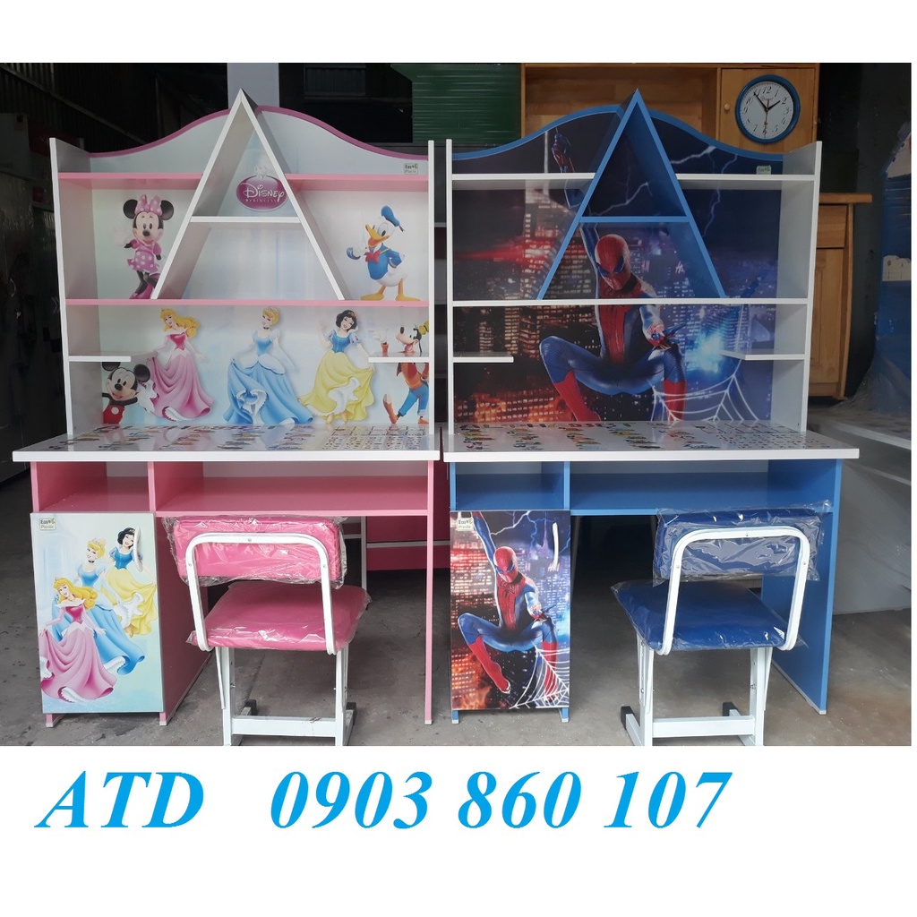 Bàn học sinh nhựa mẫu mới đẹp cho bé gái bé trai in 3d - nhựa cứng cáp dày dặn mới hcm