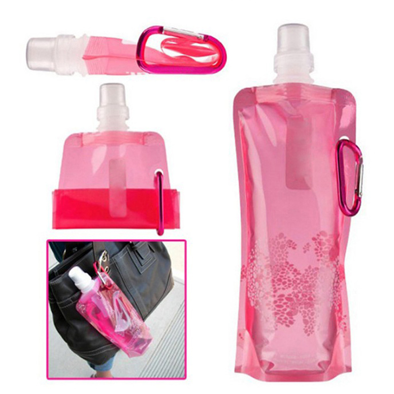 Colorfulswallowfree 1Pc Cups Bag Folding Plastic Collapsible Outdoor Sport Portable Water Bottle BELLE